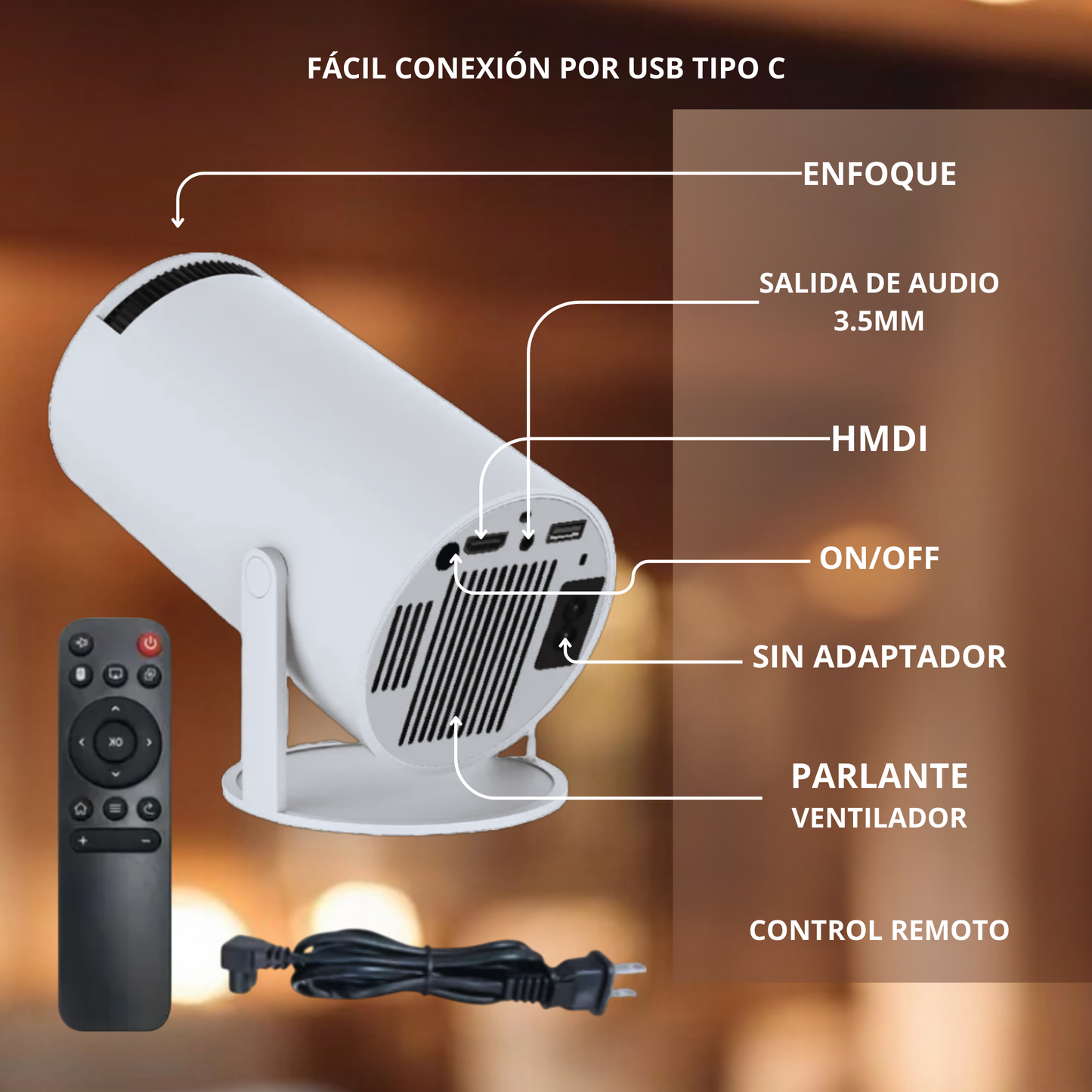 Projector Android 11 4K 1280*720P HY300 Dual Wifi 260ANSI 180°Flexible BT5.0 Cinema Outdoor Portable Projetor HY300 Pro