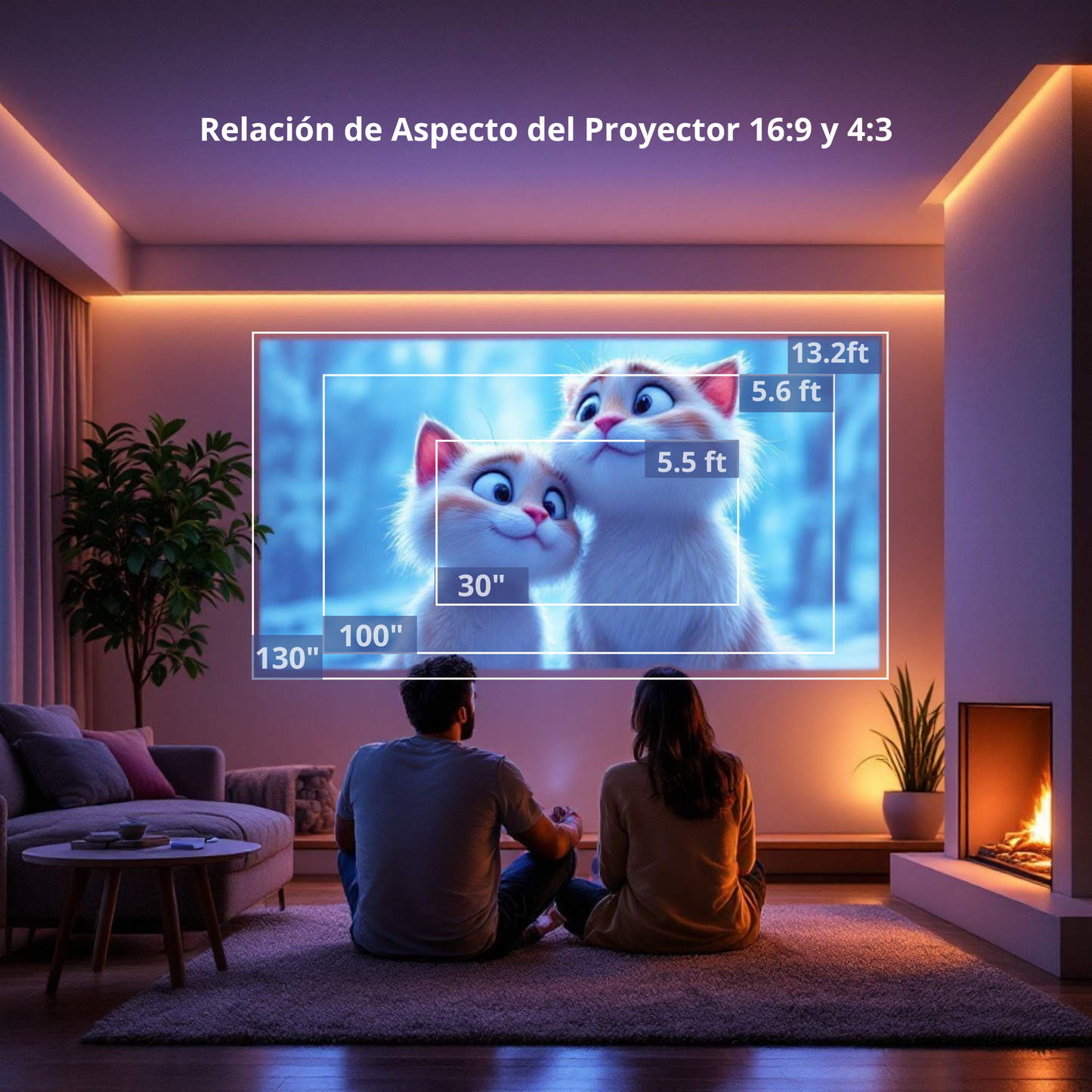 Mini Proyector 4K Android 11 HY300 Pro – 260 ANSI, WiFi Dual, BT 5.0, Portátil, Cine en Casa y Exterior